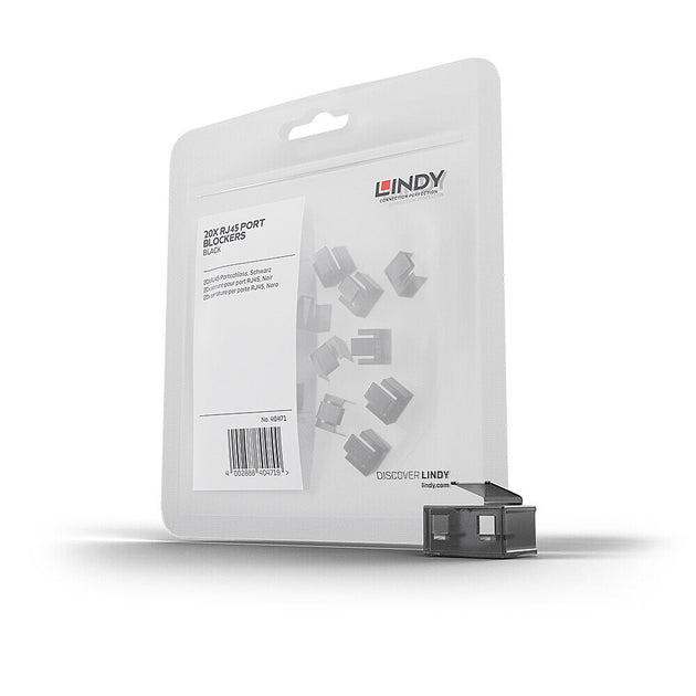 Lindy 20 x RJ-45 Port Blockers (without key), Black | Back to the Office