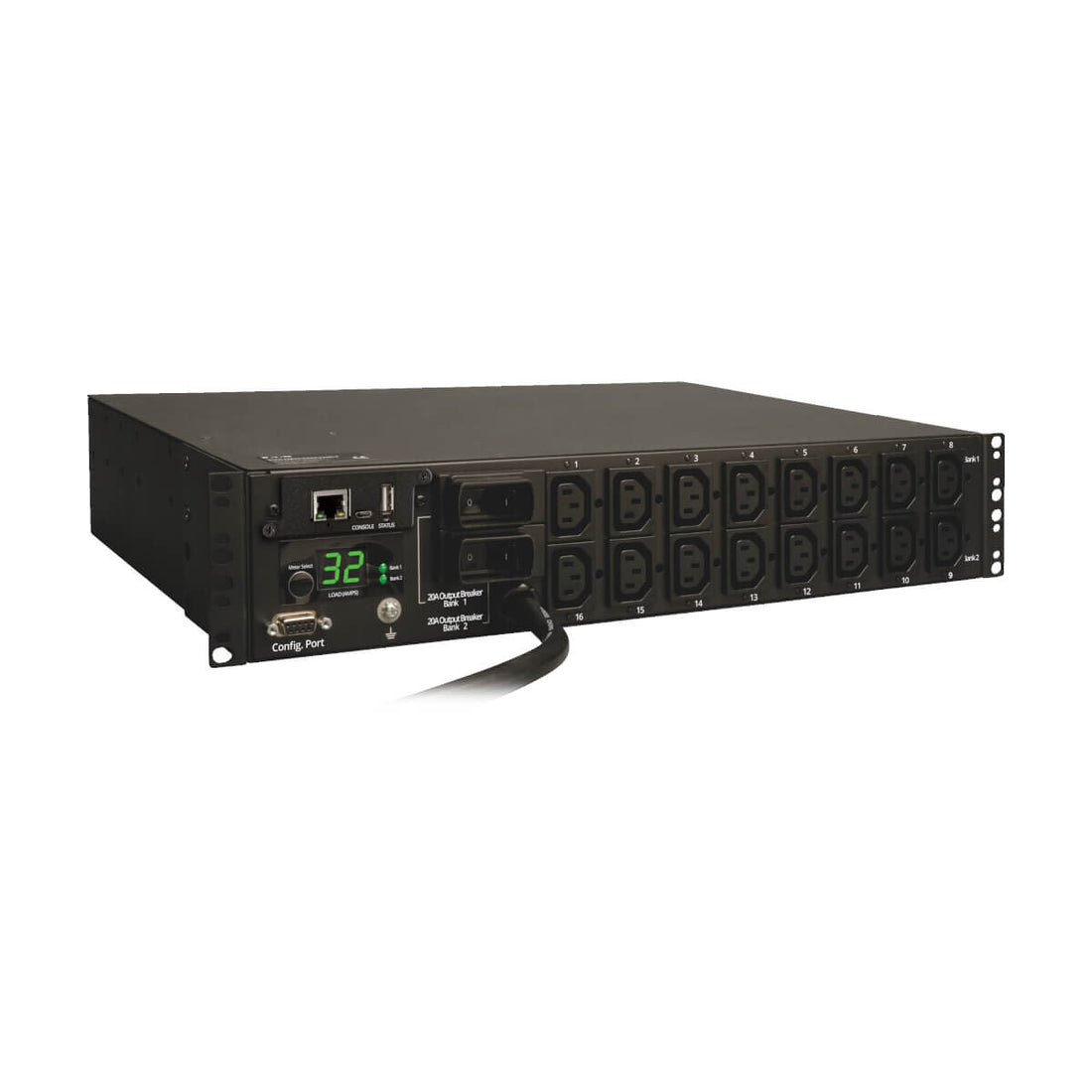 Tripp Lite PDUMH32HVNET 7.4kW Single-Phase Switched PDU, LX Interface, 230V Outlets (16-C13), IEC-309 Blue