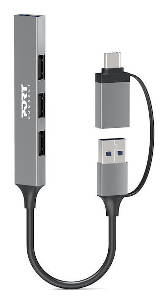 Port Designs 900160 interface hub USB Type-C 5000 Mbit/s Silver | Back ...