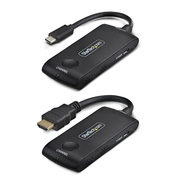 StarTech.com Wireless USB-C to HDMI Extender for Meeting Rooms and Huddle Spaces, 4K 60Hz, 65ft Range, USB Powered, Plug-and-Play Transmitter and Receiver Kit