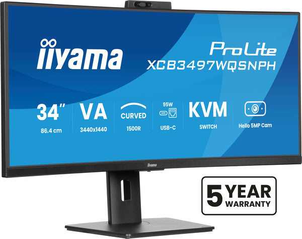 iiyama ProLite 34" UltraWide QHD 120Hz Monitor (XCB3497WQSNPH-B1)