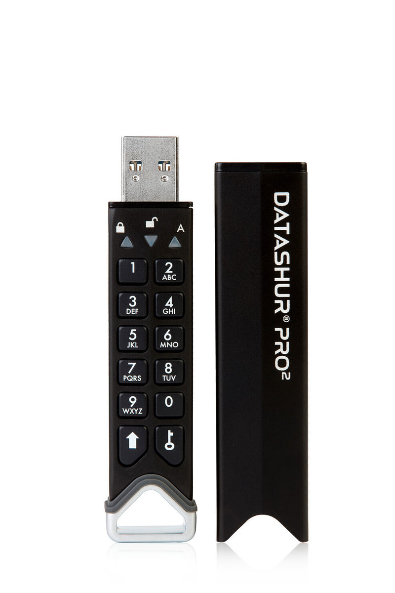 iStorage datAshur PRO2 128 GB | Secure Flash Drive | FIPS 140-2 Level 3 Certified | AES-XTS 256-bit hardware encryption | Password protected | Dust/Water-Resistant |