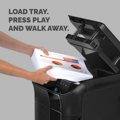 Fellowes Paper Shredder 350 Sheet Auto Feed Cross Cut Shredder AutoMax 350C Shredder with 68 Litre Bin High Security P4