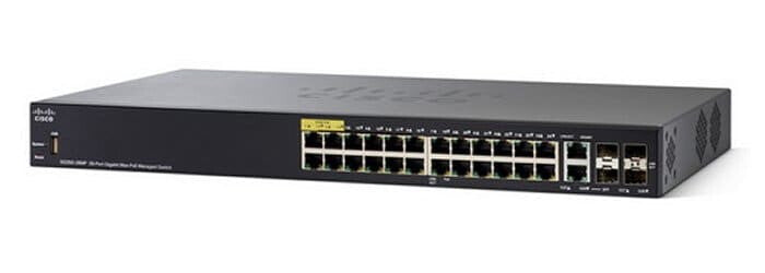 Cisco SG350 Managed L3 Gigabit Ethernet (10/100/1000) Power over Ethernet (PoE) 1U Black