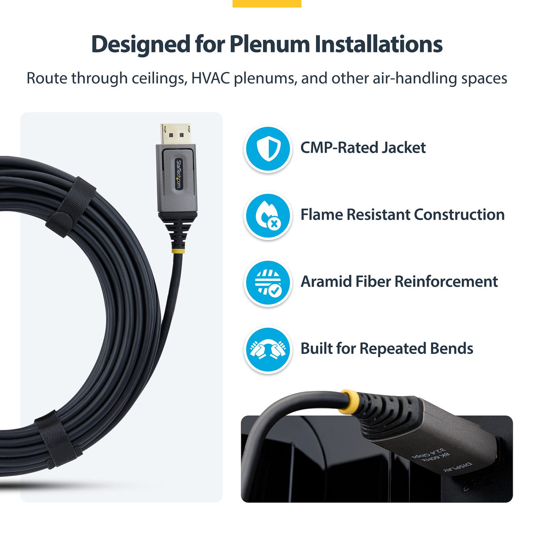 StarTech.com 8K-AOC-50M-DP-CABLE DisplayPort cable Black - image 5