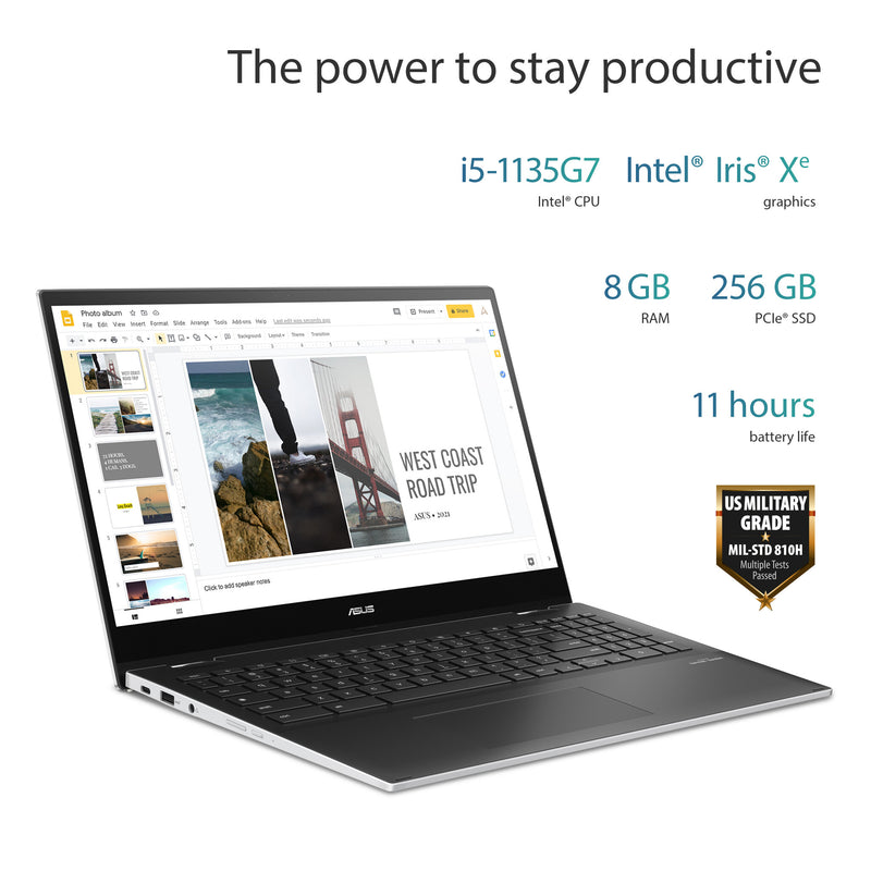 ASUS Chromebook Flip CX5 CX5500FEA-E60003 Intel® Core™ i5 i5-1135G7 39.6 cm (15.6") Touchscreen Full HD 8 GB LPDDR4x-SDRAM 256 GB SSD Wi-Fi 6 (802.11ax) ChromeOS White