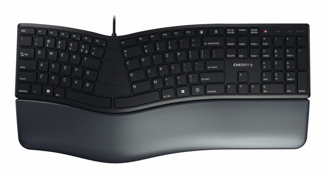 CHERRY KC 4500 ERGO keyboard Universal USB AZERTY Belgian Black