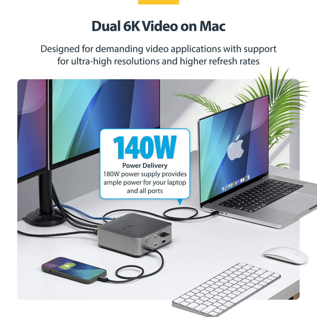 StarTech.com Thunderbolt 5 Universal Docking Station, Multi-Display Hub, 8K 60Hz or 4K 144Hz, 120Gbps - image 7
