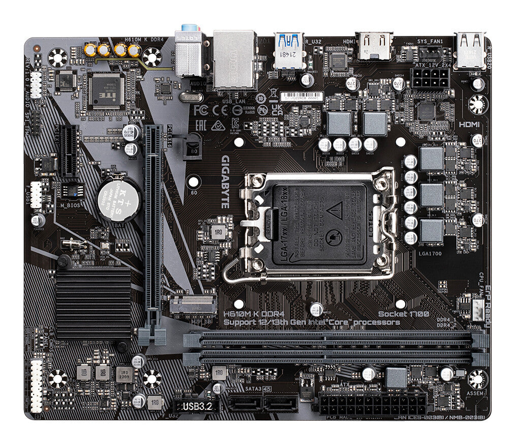 GIGABYTE H610M K DDR4 Motherboard - Supports Intel Core 14th Gen CPUs, 3+1+1 Phases Hybrid Power Design, up to - image 5