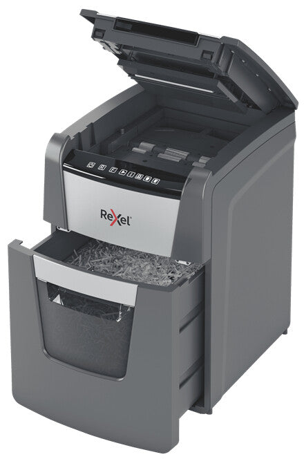 Rexel Optimum AutoFeed+ 100M paper shredder Micro-cut shredding 55 dB 22 cm Black, Silver - image 4