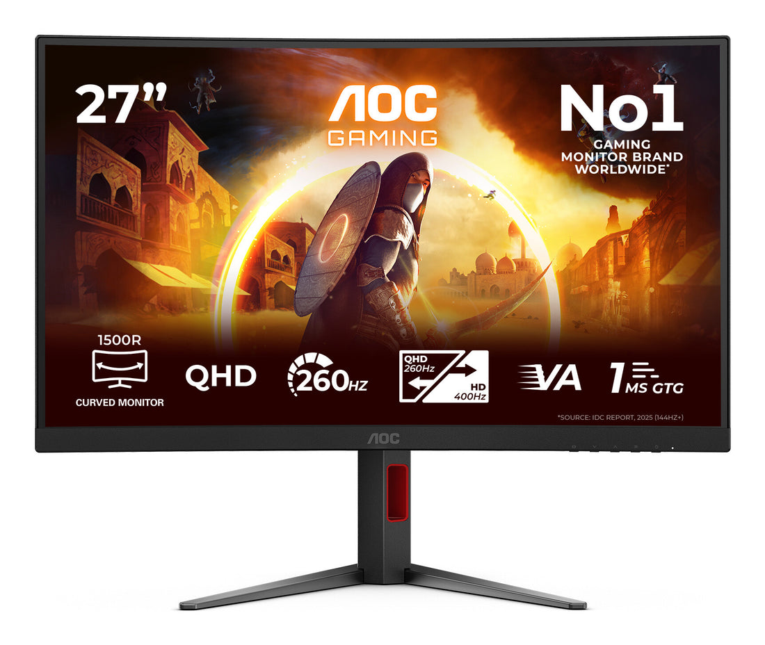 AOC G4 CQ27G4Z2P computer monitor 27" 2560 x 1440 pixels Quad HD LCD Black, Red