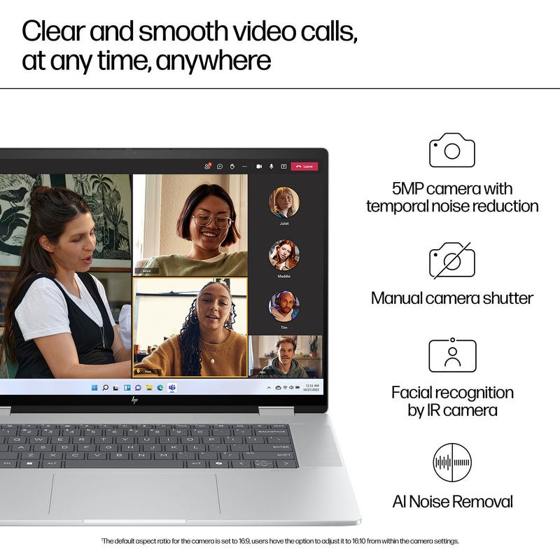 HP ENVY x360 2-in-1 Laptop 16-ad0005na AMD Ryzen™ 5 8640HS Hybrid (2-in-1) 40.6 cm (16") Touchscreen 2K 8 GB LPDDR5-SDRAM 512 GB SSD Wi-Fi 6E (802.11ax) Windows 11 Home Grey