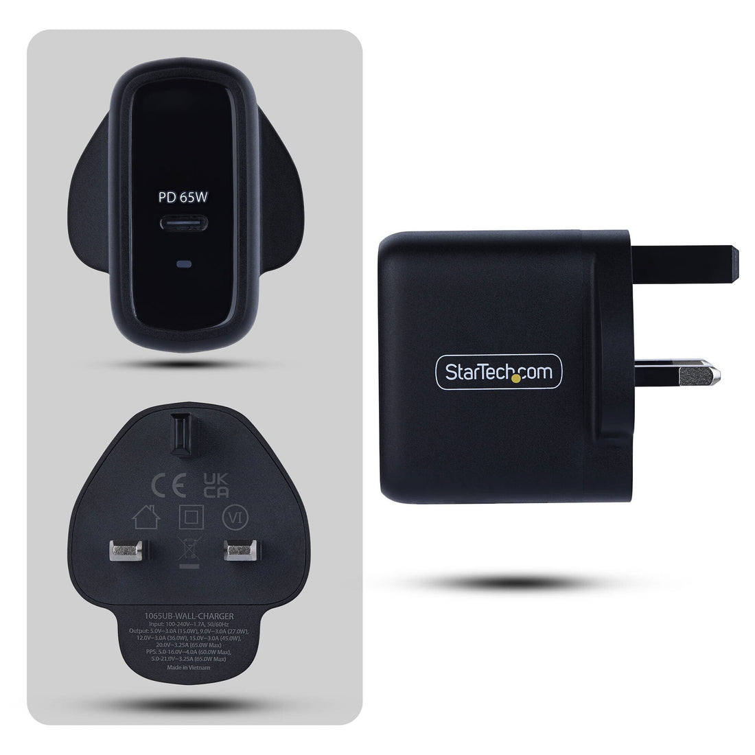 StarTech.com 65W USB-C Laptop Charger, GaN Charger with Power Adapter Brick for Dell, XPS, HP ProBook, MacBook - image 3