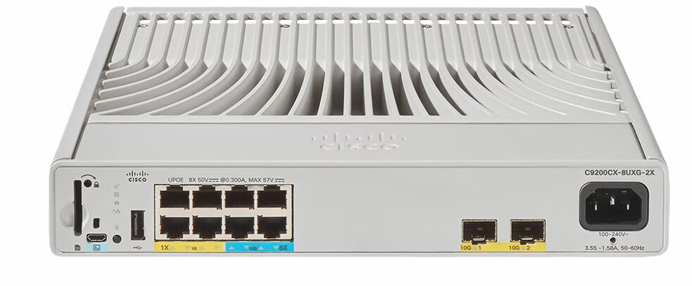 Cisco Catalyst 9000 COMPACT SWITCH 8 PORT UPOE WITH 4XMGIG,HVDC,A Managed L2/L3 Power over Ethernet (PoE) Grey