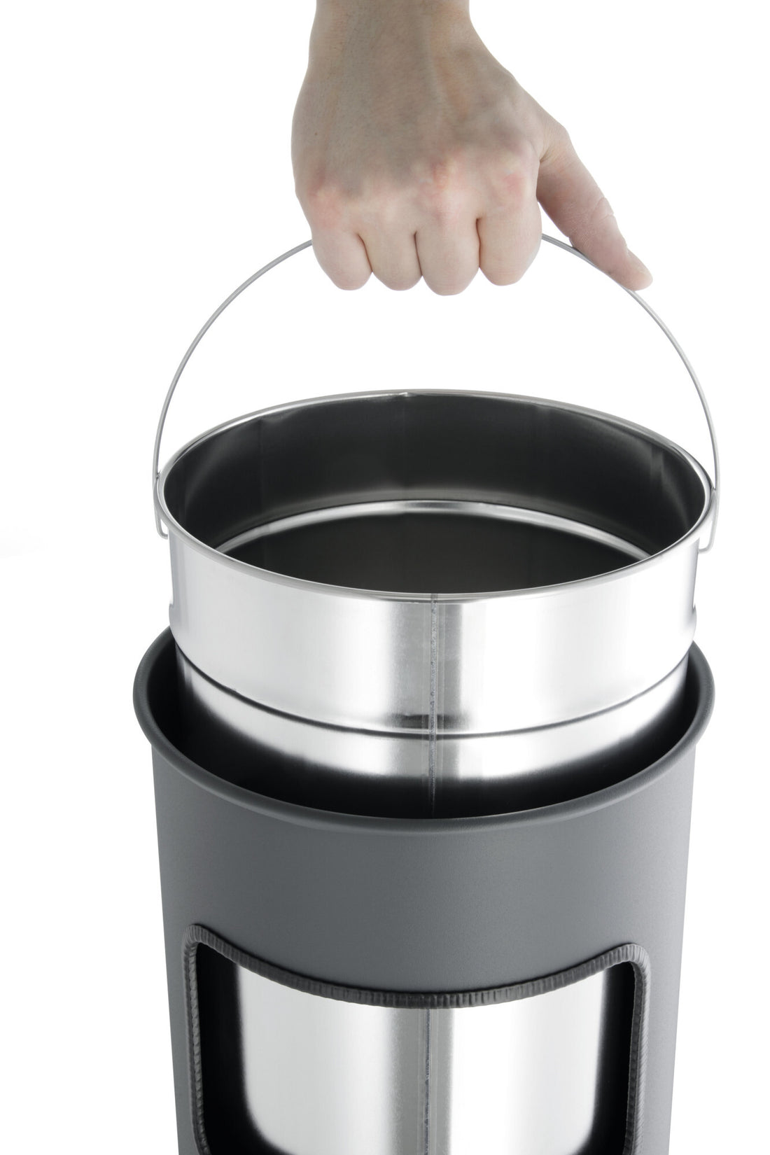Durable 333023 trash can 17 L Round Metal Silver - image 5