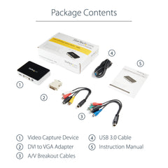 StarTech.com USB 3.0 Video Capture Device - HDMI / DVI / VGA / Component HD Video Recorder - 1080p 60fps - TAA