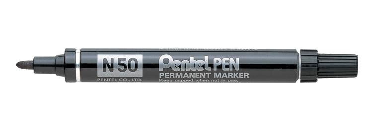 Pentel N 50 permanent marker Bullet tip Black 12