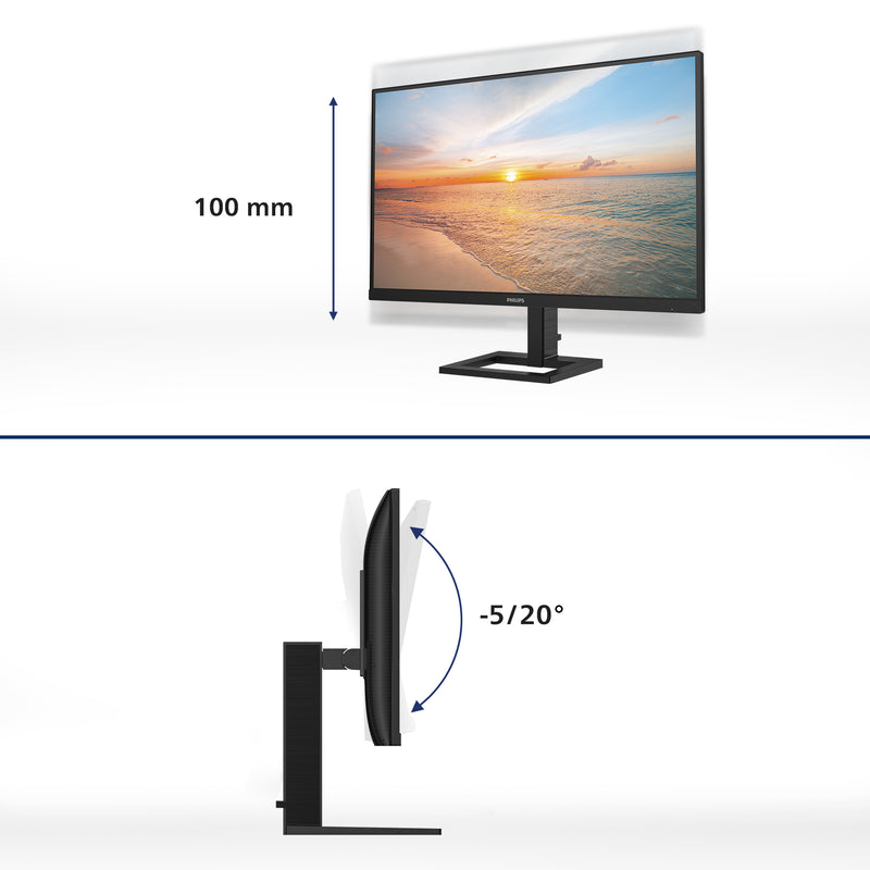 Philips 1000 series 24E1N1300AE/00 computer monitor 60.5 cm (23.8") 1920 x 1080 pixels Full HD LCD Black