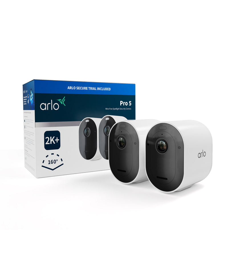 Arlo Pro 5 2K+ Outdoor Security Camera, 2-cam