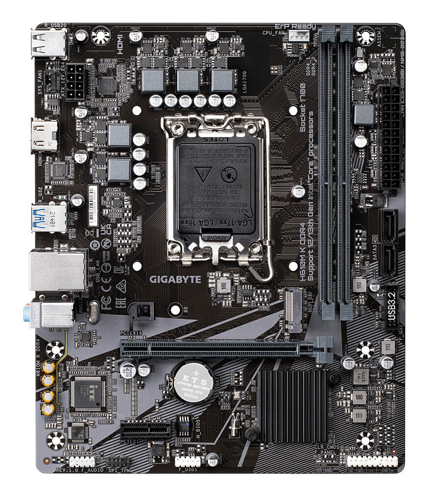GIGABYTE H610M K DDR4 Motherboard - Supports Intel Core 14th Gen CPUs, 3+1+1 Phases Hybrid Power Design, up to - image 2