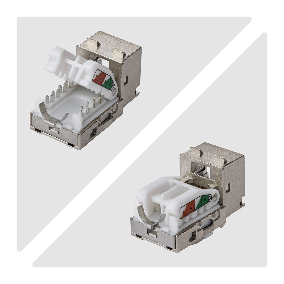 StarTech.com Shielded Cat6a Keystone Jack, 10-Pack RJ45 Ethernet Keystone Jacks, STP Cat6a Wall Jack - image 2