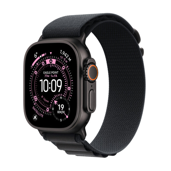 Apple Watch Ultra 3 GPS + Cellular 49mm Black Titanium Case with Black Alpine Loop - Large
