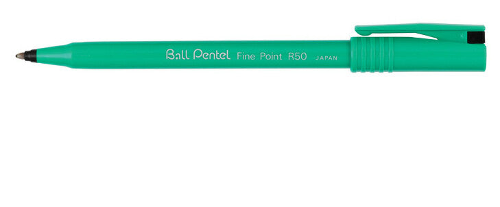 Pentel Fine Point R50 Black Stick ballpoint pen 12