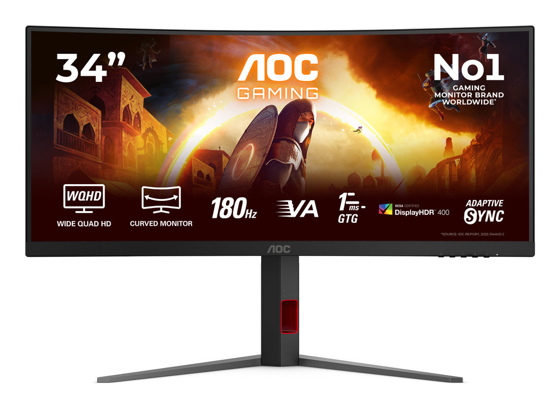 AOC G4 CU34G4CA computer monitor 34" 3440 x 1440 pixels Wide Quad HD Black, Red
