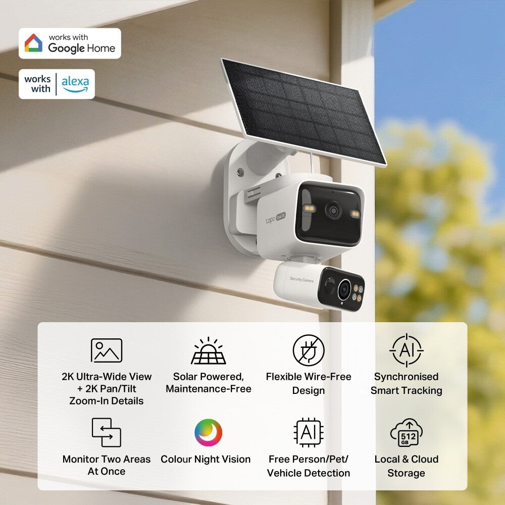 TP-Link Tapo Solar-Pow Dual-Lens Pan/Tilt Sec Cam Kit smart home security kit - image 4