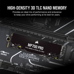Corsair MP700 PRO 1 TB M.2 PCI Express 5.0 NVMe 3D TLC NAND