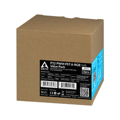 ARCTIC P12 PWM PST A-RGB 0dB - Semi-Passive 120 mm Fan with Digital A-RGB in white and Value Pack