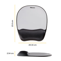 Fellowes Memory Foam Mousepad Wrist Support Black