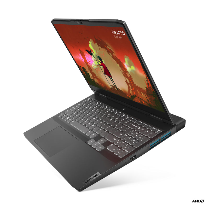Lenovo IdeaPad Gaming 3 15ARH7 AMD Ryzen™ 5 6600H Laptop 39.6 cm (15.6") Full HD 8 GB DDR5-SDRAM 512 GB SSD NVIDIA GeForce RTX 3050 Ti Wi-Fi 6 (802.11ax) Windows 11 Home UK English Grey
