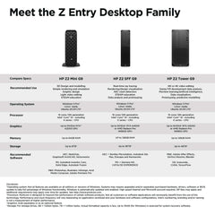 HP Z2 G9 Intel® Core™ i7 i7-13700 16 GB DDR5-SDRAM 512 GB SSD NVIDIA Quadro T1000 Windows 11 Pro SFF Workstation Black