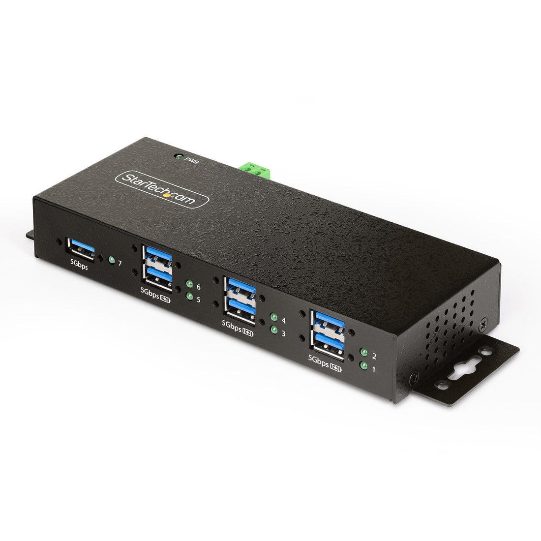 StarTech.com 7-Port Managed USB Hub with 7x USB-A, Heavy Duty with Metal Industrial Housing, ESD & Surge