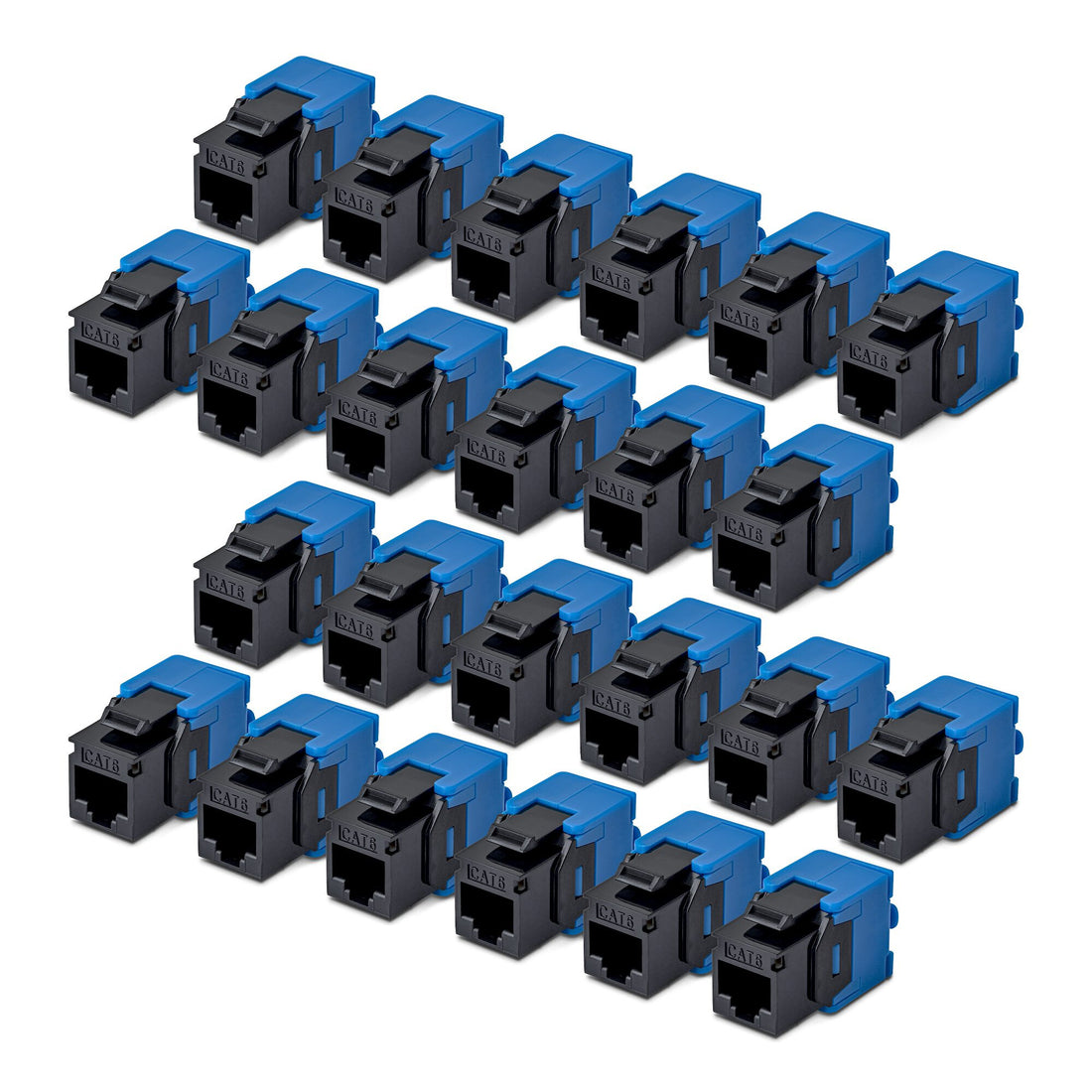 StarTech.com Cat6 Keystone Jack, 24-Pack RJ45 Ethernet Keystone Jacks, UTP Cat6 Wall Jack, 180-Degree
