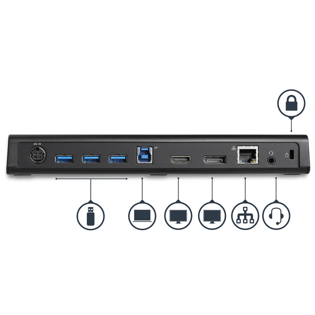 StarTech.com USB 3.0 Docking Station Dual Monitor with HDMI & 4K DisplayPort - USB 3.0 to 4x USB-A, Ethernet - image 4