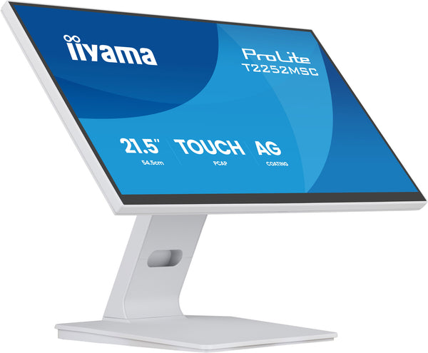iiyama ProLite 21.5" Full HD Touchscreen Monitor, White (T2252MSC-W2AG)