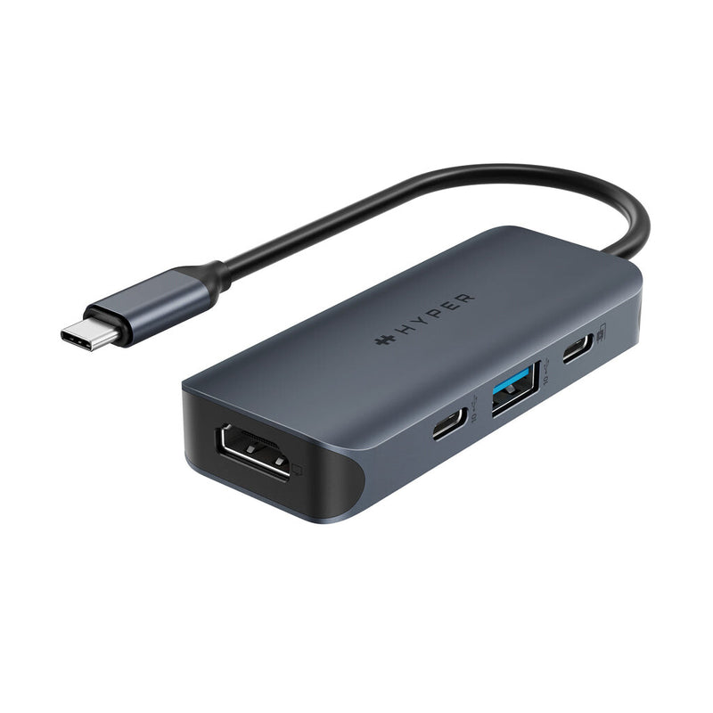HYPER HD4001GL interface hub USB 3.2 Gen 1 (3.1 Gen 1) Type-C 10000 Mbit/s Blue, Grey