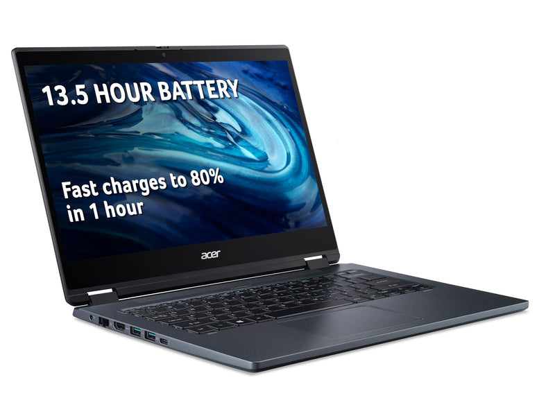 Acer TravelMate NX.VP5EK.00K laptop Intel® Core™ i5 i5-1135G7 Hybrid (2-in-1) 35.6 cm (14") Touchscreen Full HD 8 GB DDR4-SDRAM 256 GB SSD Wi-Fi 6 (802.11ax) Windows 10 Pro Education UK English Black