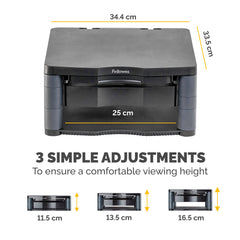 Fellowes MONITOR RISER PLUS - GRAPHITE