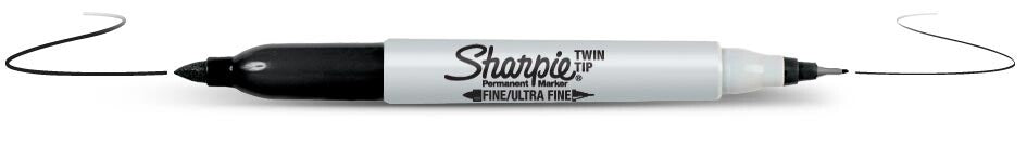 Sharpie Twin Tip permanent marker Fine tip Black 12