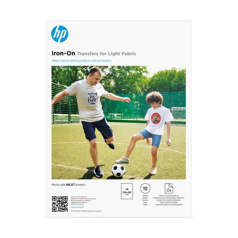 HP Iron-On Transfers for Light Fabric A4 (210 x 297 mm) 10 sheets
