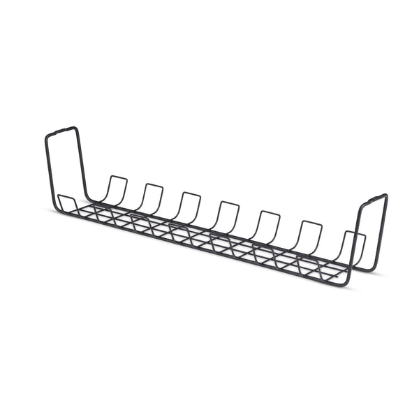 StarTech.com Under Desk Cable Management Tray, 24" Long, Metal Basket Style Cable Organizer, Screw-On Installation, Power Bar Holder, Metal, Black, TAA-Compliant