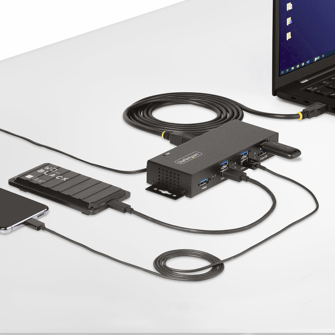 StarTech.com 7-Port Managed USB Hub with 7x USB-A, Heavy Duty with Metal Industrial Housing, ESD & Surge - image 7