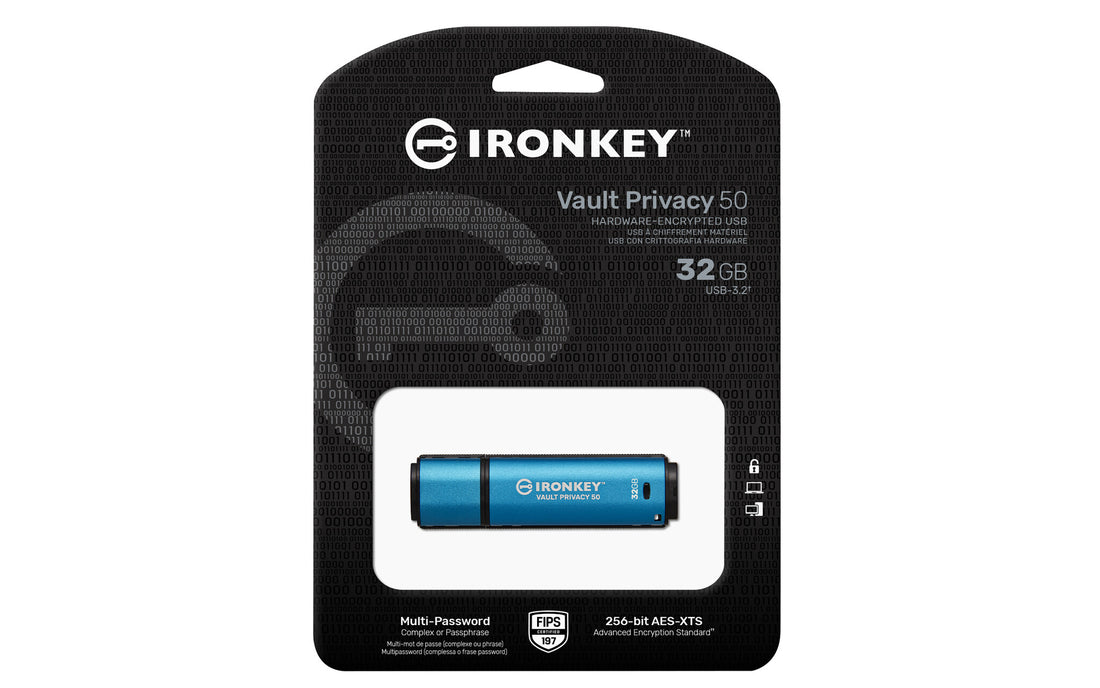 Kingston Technology IronKey 32GB Vault Privacy 50 AES-256 Encrypted, FIPS 197 - image 2