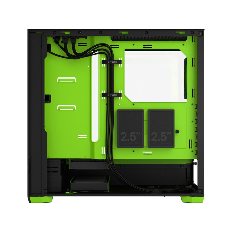 Fractal Design Pop Air RGB (Green Core TG) Gaming Case w/ Clear Glass Window, ATX, Hexagonal Mesh Front, Green Interior/Accents, 3 RGB Fans & ARGB Controller