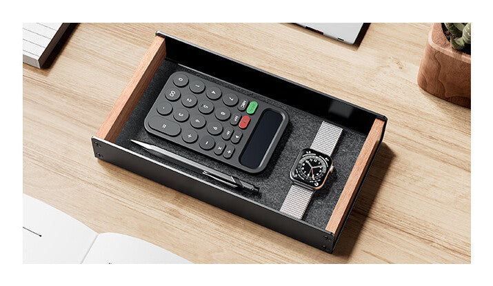 Alba Black aluminium and wood desk tray - image 3
