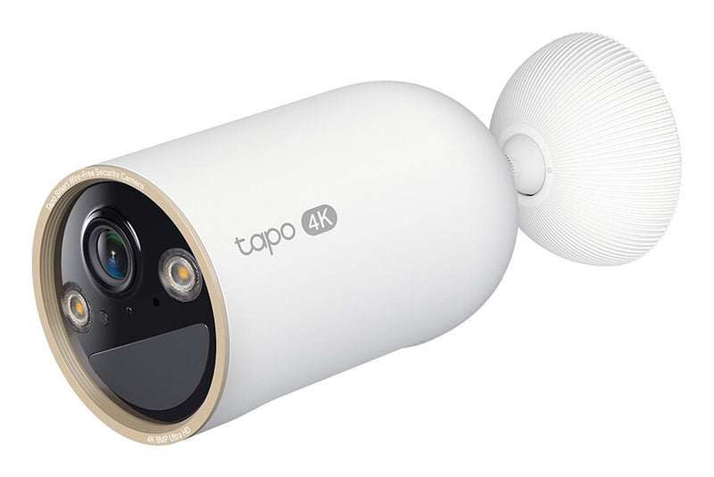 TP-Link Tapo Wire-Free Indoor/Outdoor Security Camera SPEC:4K UHD (3840x2160), H.265/H.264 Supported, 16x UHD Digital Zoom, 2.4/5 GHz Dual Band Wi-Fi, 10000mAh Rechargeable Lithium-ion Battery