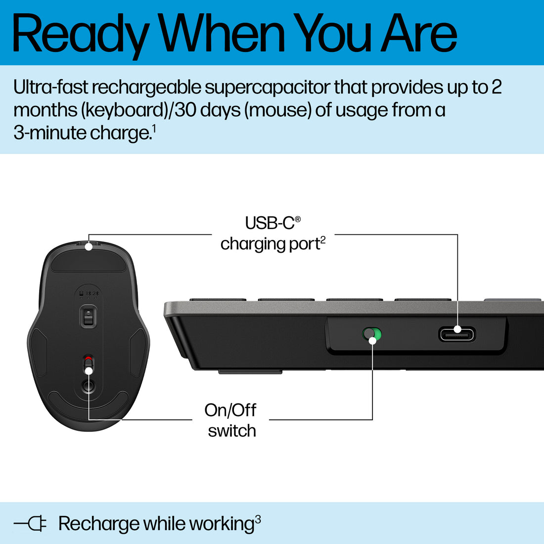 HP 720 Multi-Device Rechargeable Wireless Keyboard and Mouse Combo - image 10